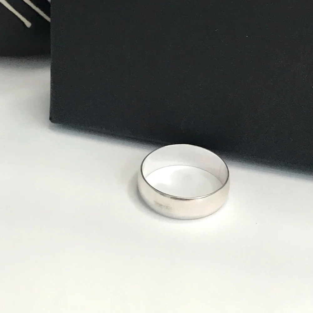 925 Sterling Silver Classic Men's Silver Band Ring Size 9 - Picture 7 of 15